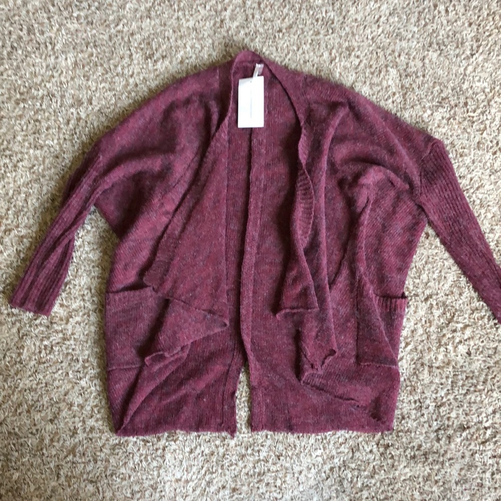 M/L Mittoshop Maroon cardigan NWT